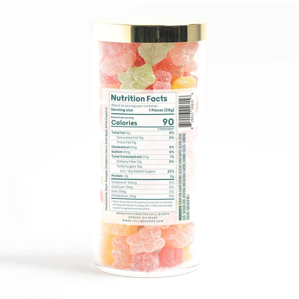 Sour Six Large Gummy Bears Tube Lolli & Pops Lolli and Pops