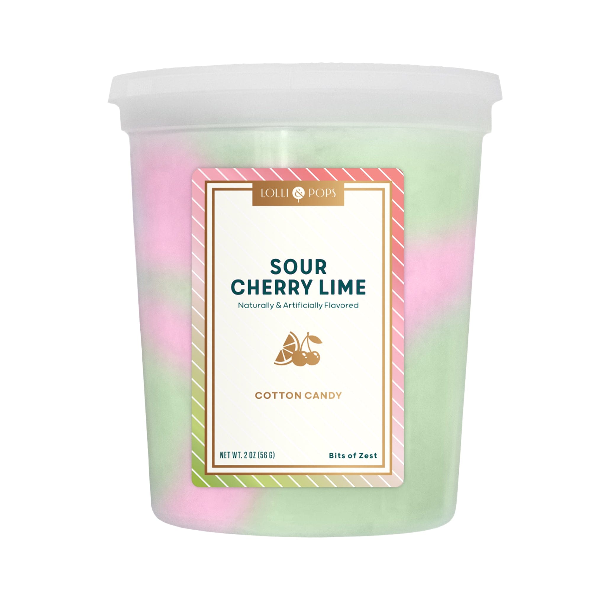 Lolli and Pops Sour Cherry Lime Cotton Candy