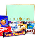 euro chocolate treats infront of lolli and pops gift box