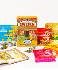Sweden county snack box on white background