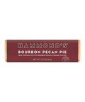 A single packaged chocolate bar of Hammond's Bourbon Pecan Pie on a plain white background.