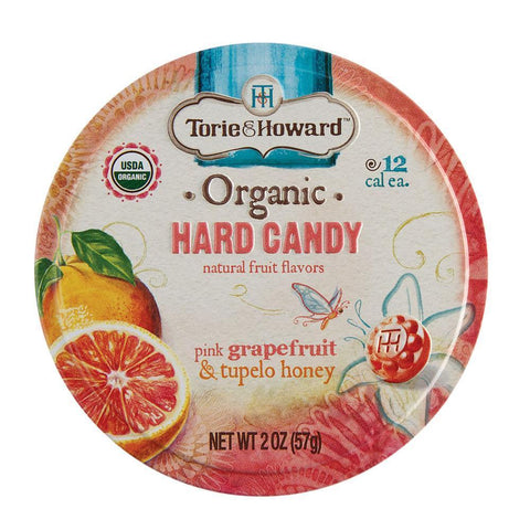 Lolli and Pops Better For You Torie & Howard Pink Grapefruit & Tupelo Honey Candy Tin