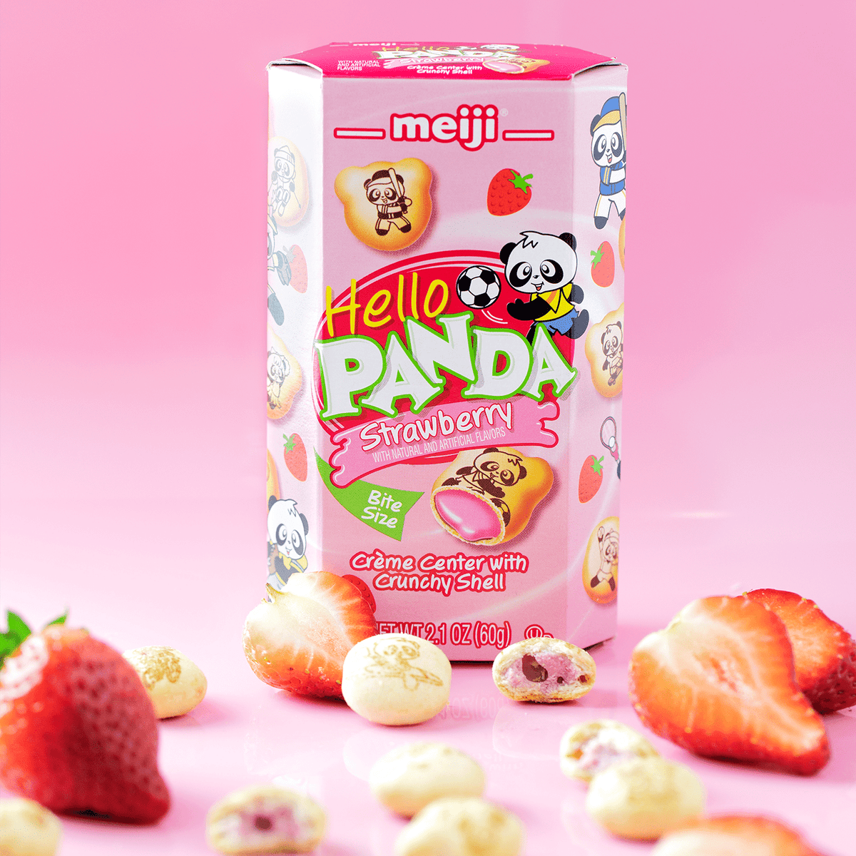 Meiji Hello Panda Strawberry Lolli and Pops