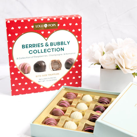 Lolli and Pops L&P Collection Berries & Bubbly 16 Piece Truffle Collection
