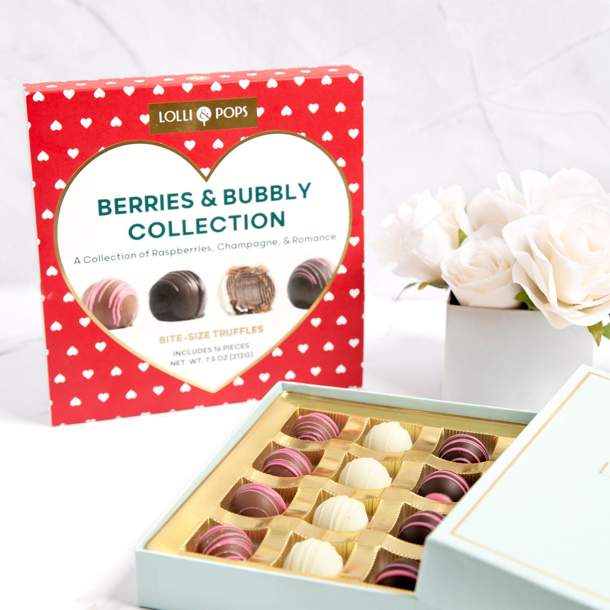 Lolli and Pops L&amp;P Collection Berries &amp; Bubbly 16 Piece Truffle Collection