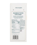 Bourbon Toffee Topp'd Bar packaging with nutritional information on a white background