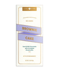 Chocolate bar packaging with 'Brownie Cake' text on a white background
