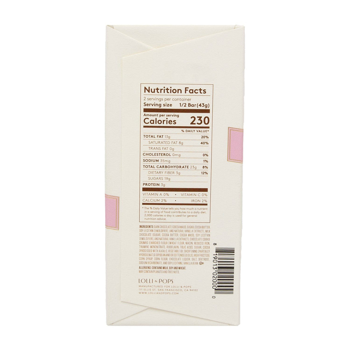 Lolli and Pops L&amp;P Collection Brownie Cake Signature Bar