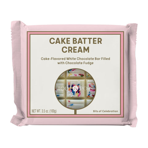 Lolli and Pops L&P Collection Cake Batter Cream Chocolate Bar