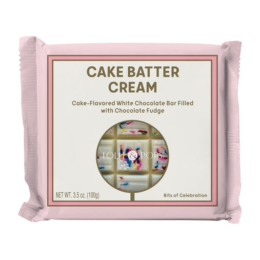 Lolli and Pops L&P Collection Cake Batter Cream Chocolate Bar