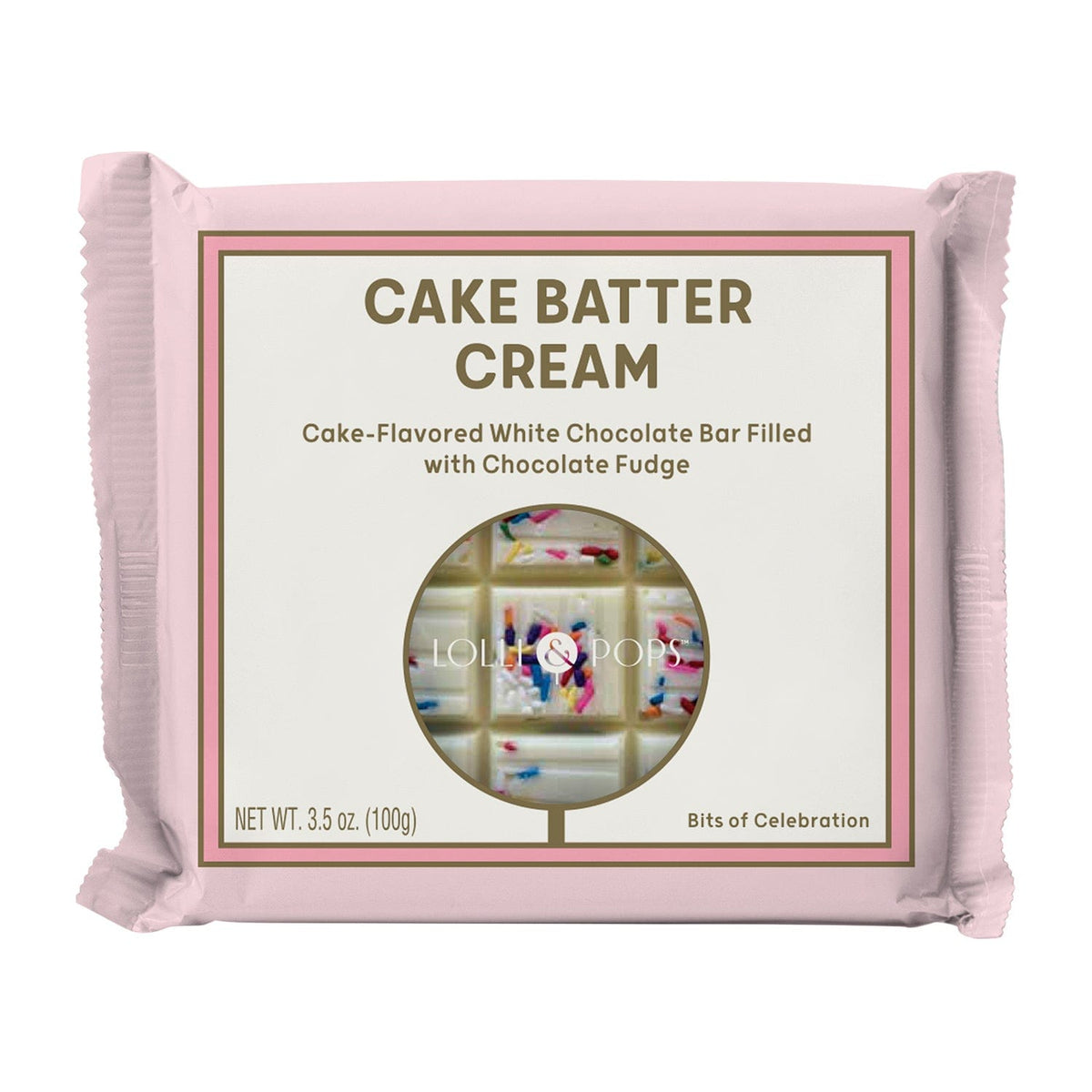 Lolli and Pops L&amp;P Collection Cake Batter Cream Chocolate Bar