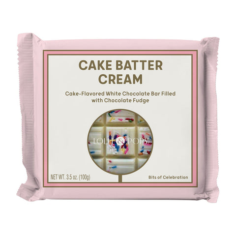 Cake Batter Cream Chocolate Bar on White Background