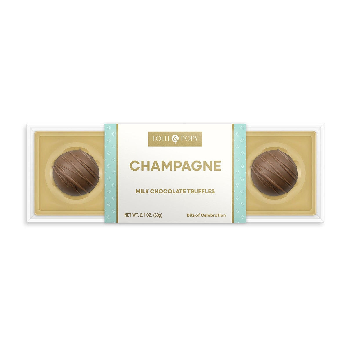 Lolli and Pops L&amp;P Collection Champagne Milk Chocolate Truffle 4 Piece