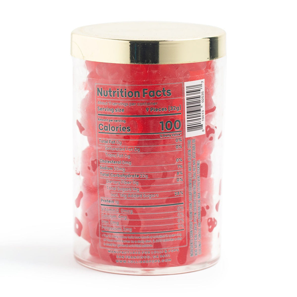 Lolli and Pops L&amp;P Collection Cherry Bliss Medium Gummy Bears Tube