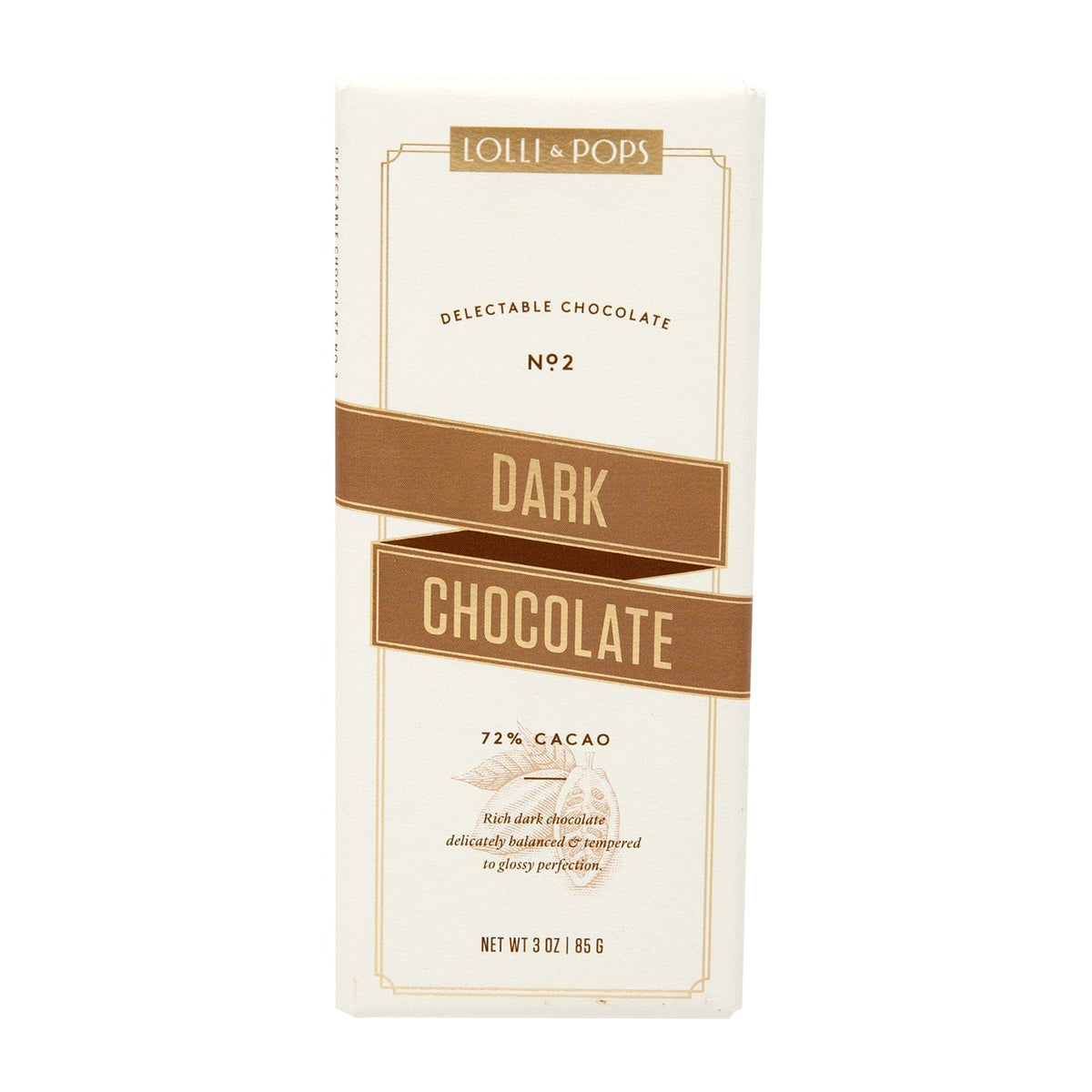 Lolli and Pops L&amp;P Collection Dark Chocolate Signature Bar