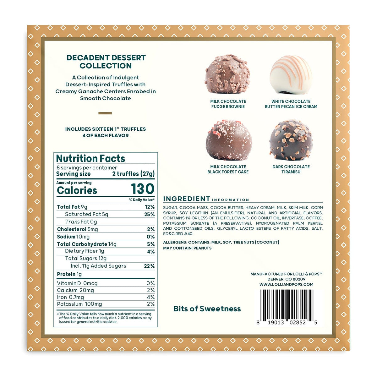 Lolli and Pops L&amp;P Collection Decadent Dessert 16 Piece Truffle Collection