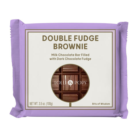 Double Fudge Brownie Bar on White Background