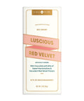 Luscious red velvet chocolate bar on white background