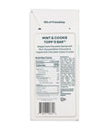 Mint & Cookie Topp'd Bar packaging with text and nutrition facts on a white background