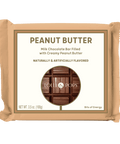 Peanut butter chocolate bar packaging with Lollipops branding on a green background