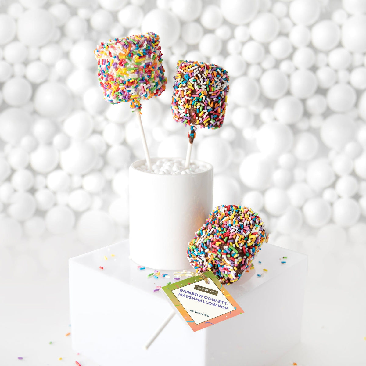 Lolli and Pops L&amp;P Collection Rainbow Confetti Marshmallow Pop