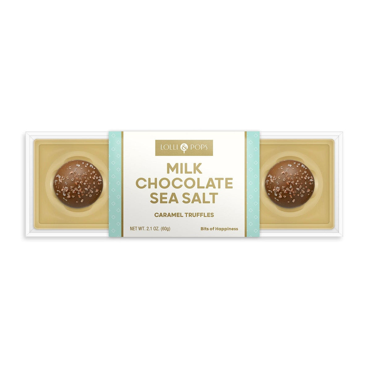 Lolli and Pops L&amp;P Collection Sea Salt Caramel Milk Chocolate Truffle 4 Piece