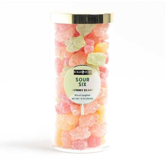 Lolli and Pops L&P Collection Sour Six Large Gummy Bears Tube