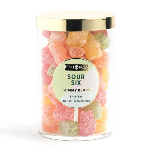 Lolli and Pops L&P Collection Sour Six Medium Gummy Bears Tube