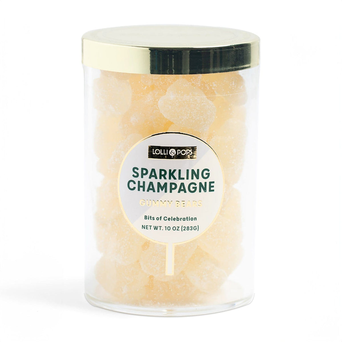 Lolli and Pops L&amp;P Collection Sparkling Champagne Medium Gummy Bears Tube