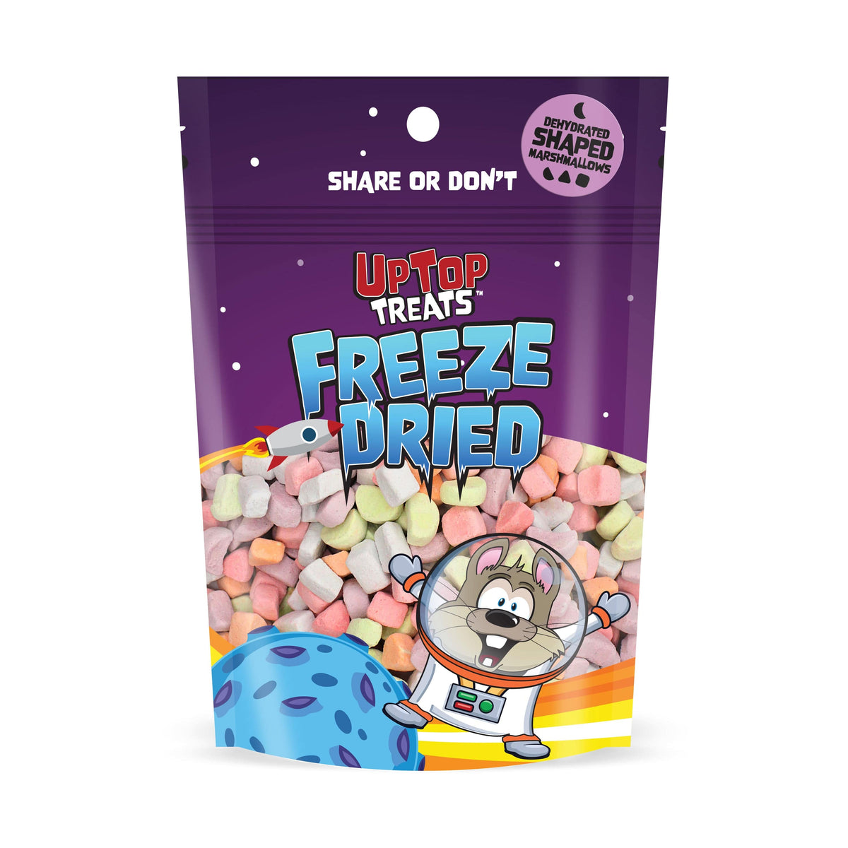 Lolli and Pops Novelty Fun Shapes &amp; Colors - Vanilla Freeze Dried Marshmallows - 4 oz