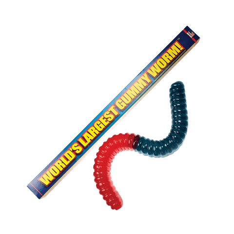 Lolli and Pops Novelty Largest Gummy Worm - Blue & Red