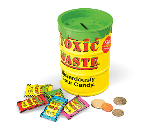 Lolli and Pops Novelty Toxic Waste Sour Candy & Bank