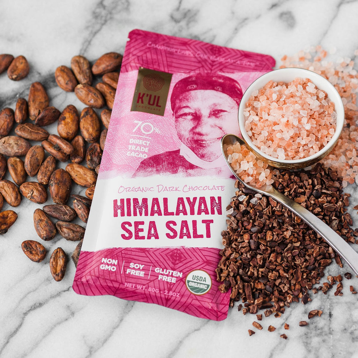 Lolli and Pops Premium K&#39;UL Himalayan Sea Salt Dark Chocolate Bar