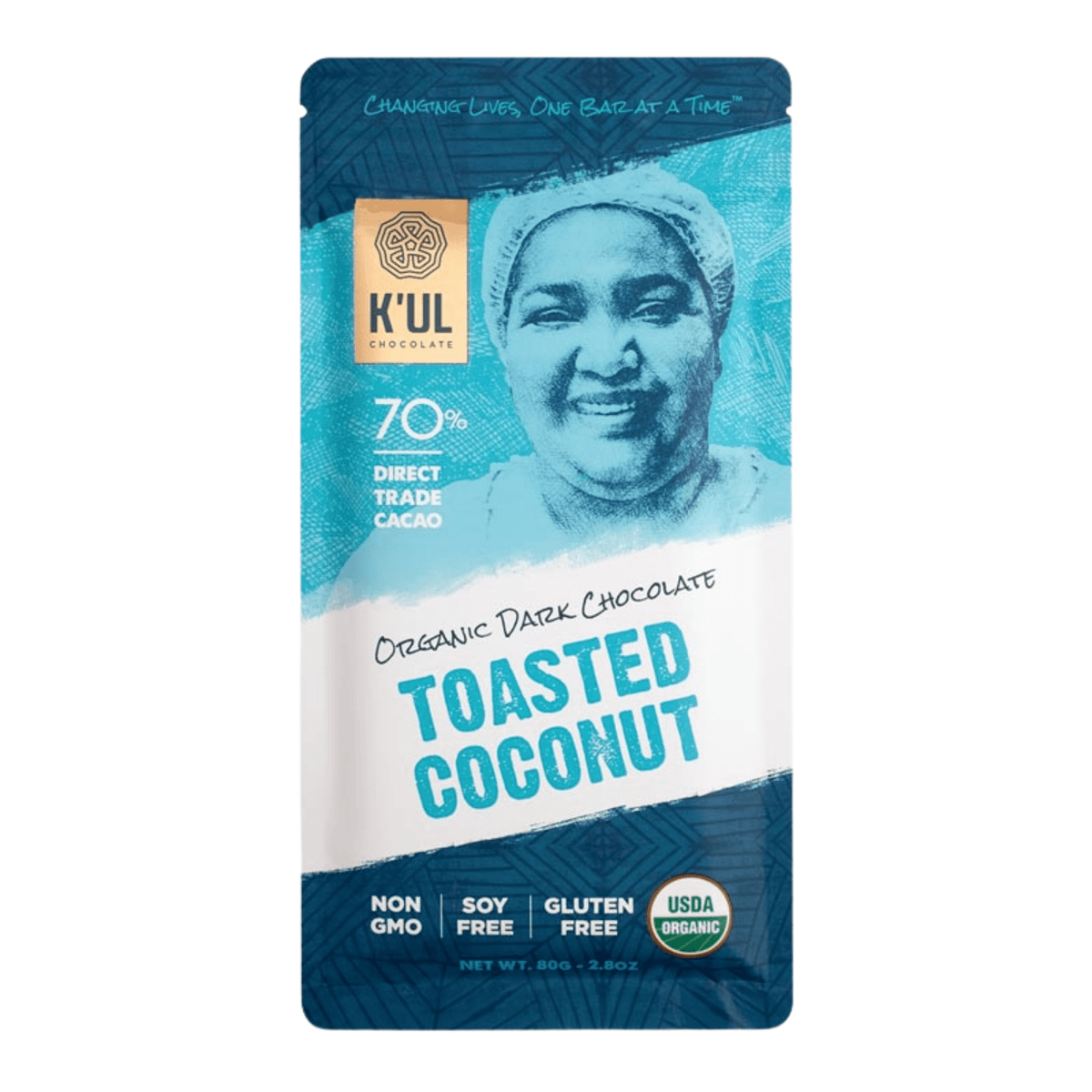 Lolli and Pops Premium K&#39;UL Toasted Coconut Dark Chocolate Bar