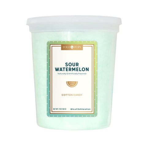 Lolli & Pops Cotton Candy Sour Green Watermelon Cotton Candy
