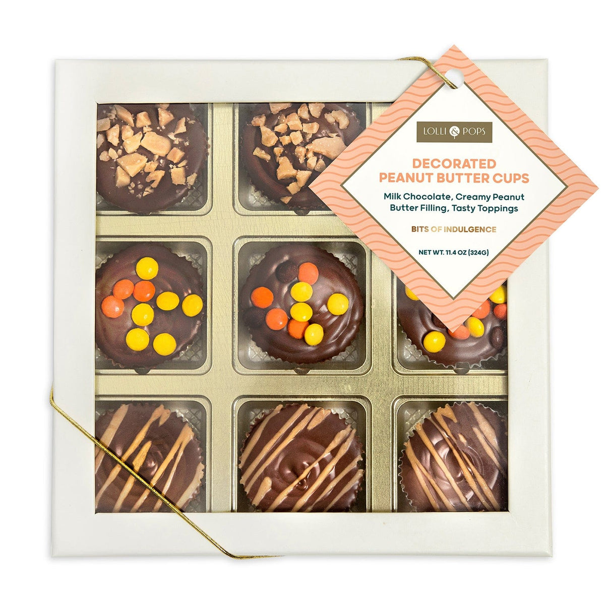 Lolli &amp; Pops Count Goods Decorated Peanut Butter Cups 9 Piece