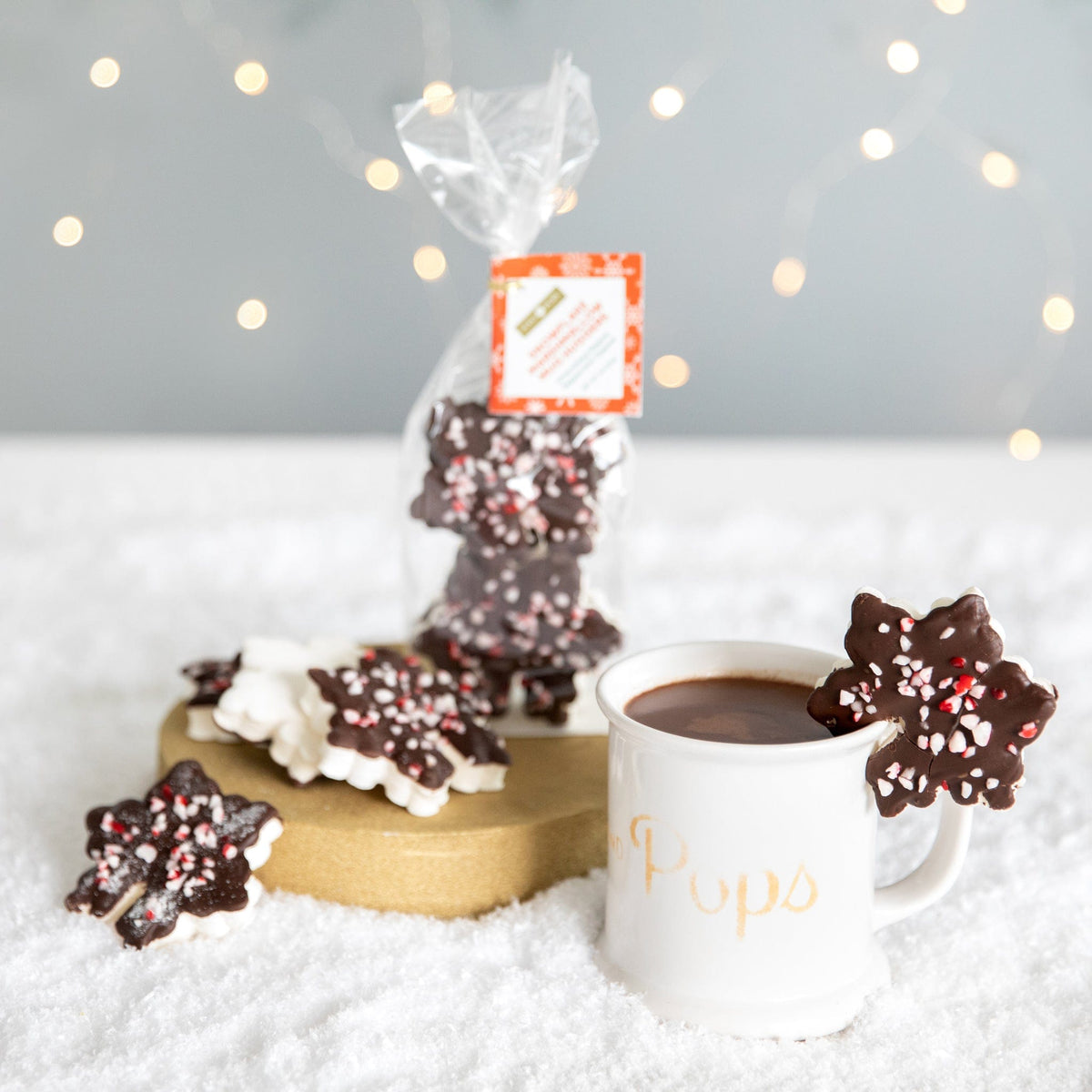 Lolli &amp; Pops L&amp;P Collection Peppermint Snowflake Marshmallow Mug Hugger