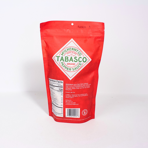 Red Tabasco pepper sauce packaging on a white background